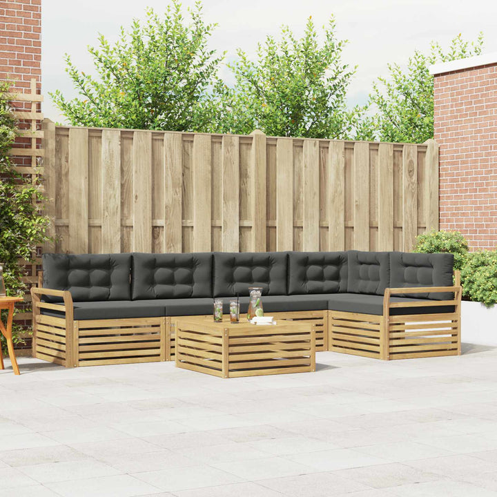 Udendørs sofagruppe 6 pcs Hvid og antracit 79 x 79 x 37 cm