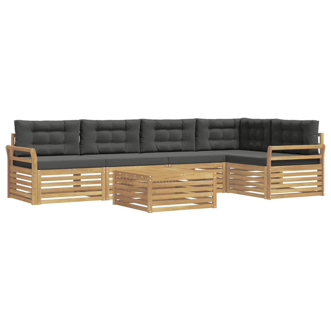 Udendørs sofagruppe 6 pcs Hvid og antracit 79 x 79 x 37 cm