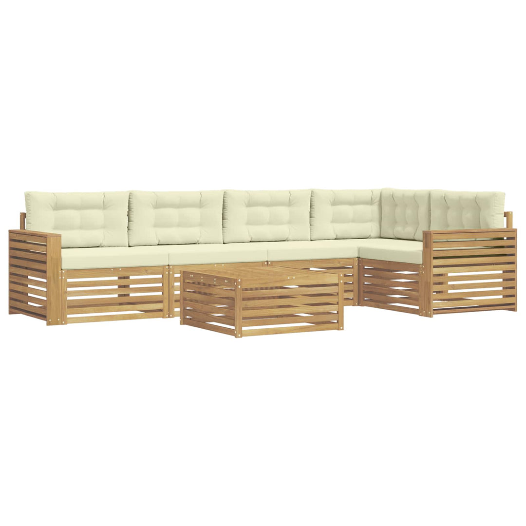 Udendørs sofagruppe 6 pcs Hvid og cremefarvet 79 x 79 x 37 cm