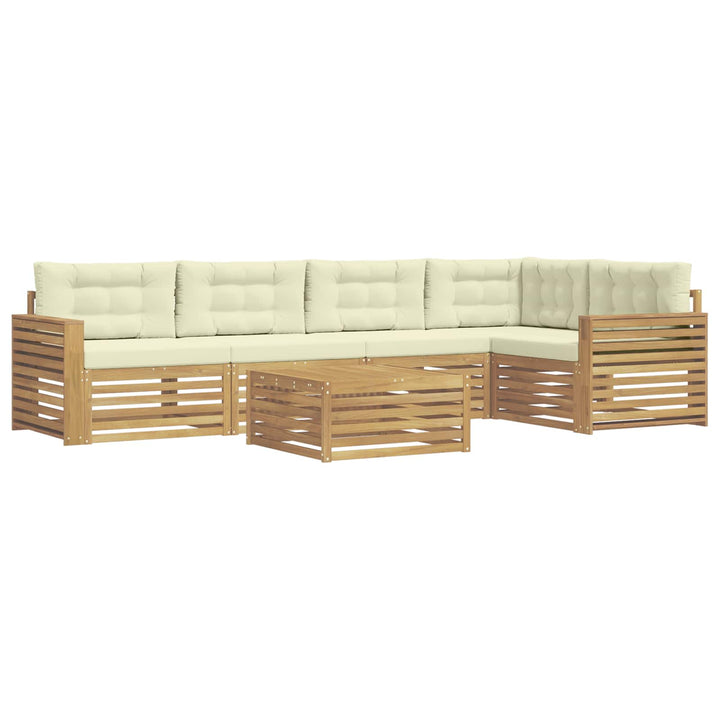 Udendørs sofagruppe 6 pcs Hvid og cremefarvet 79 x 79 x 37 cm