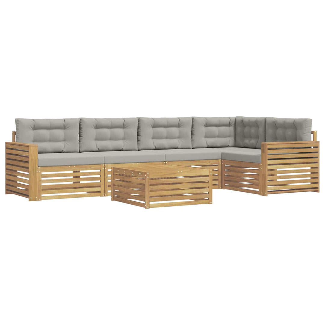 Udendørs sofagruppe 6 pcs Hvid og lysegrå 79 x 79 x 37 cm