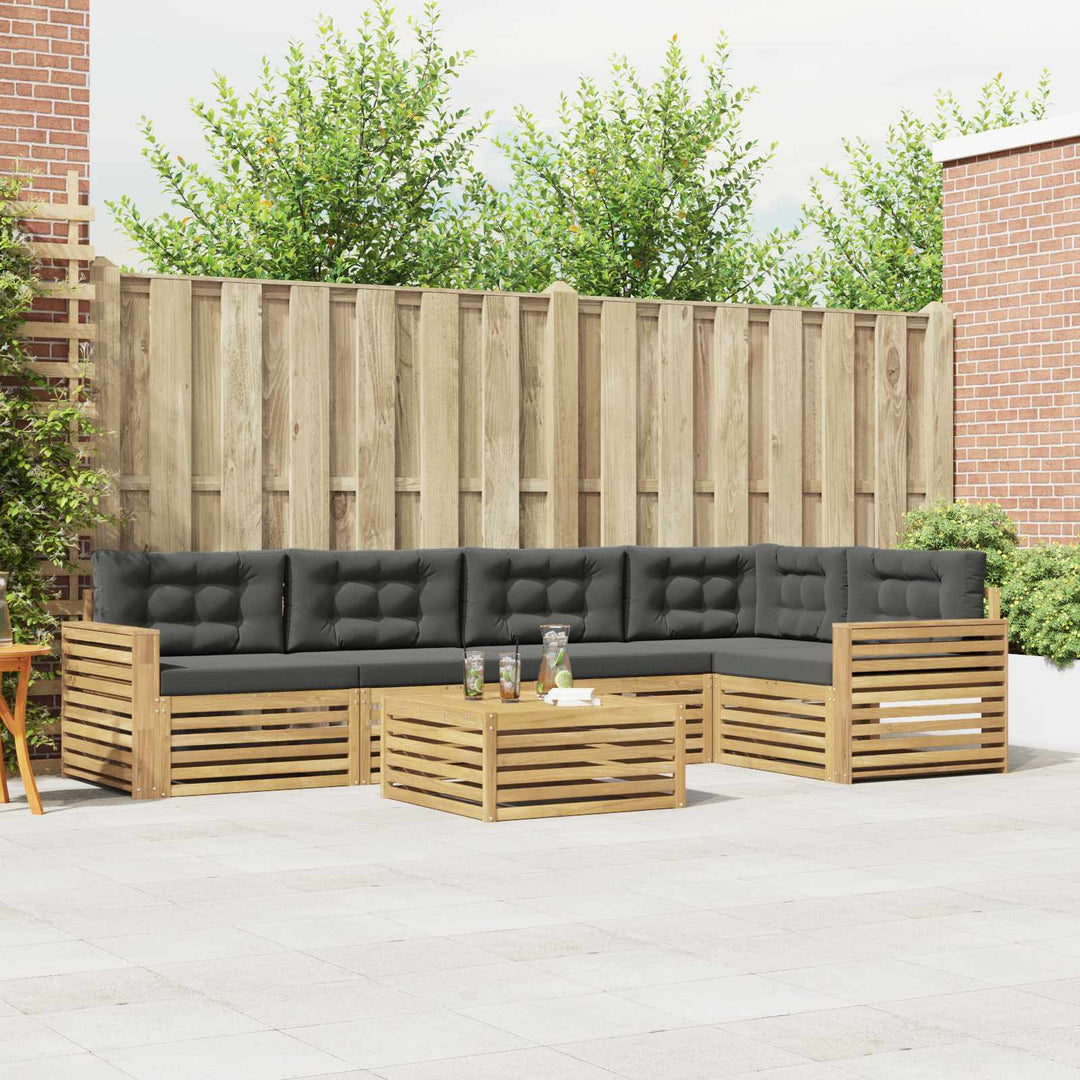 Udendørs sofagruppe 6 pcs Hvid og antracit 79 x 79 x 37 cm