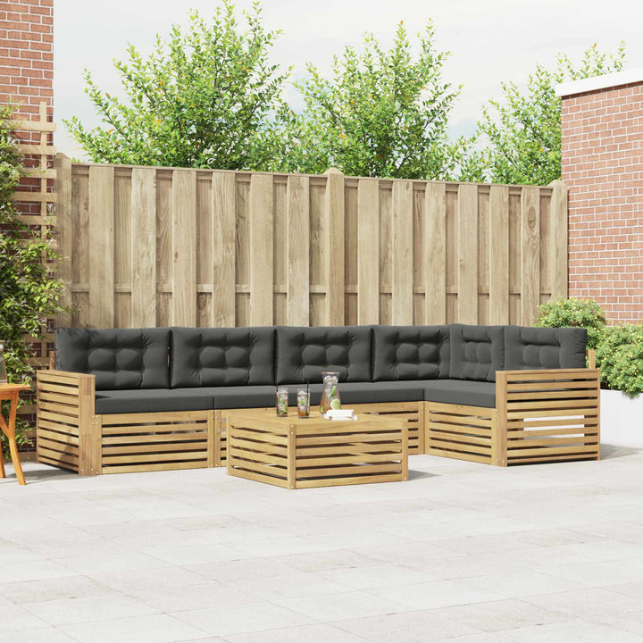 Udendørs sofagruppe 6 pcs Hvid og antracit 79 x 79 x 37 cm