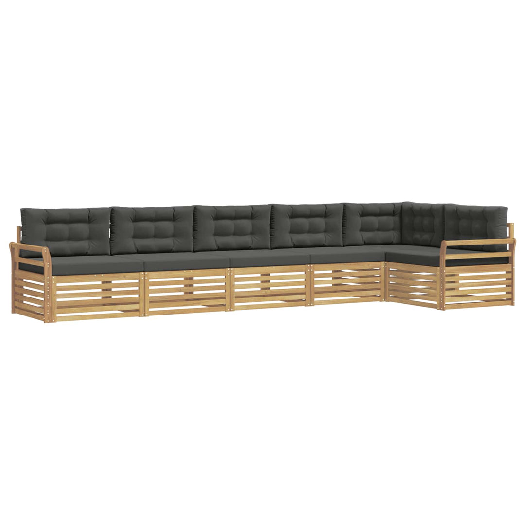 Udendørs sofagruppe 6 pcs Hvid og antracit 408 x 170,5 x 73 cm