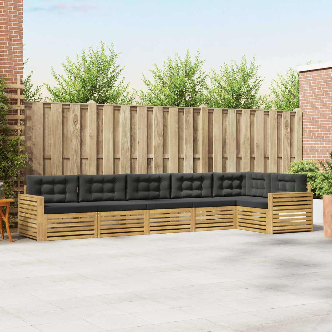 Udendørs sofagruppe 6 pcs Hvid og antracit 410 x 172,5 x 73 cm