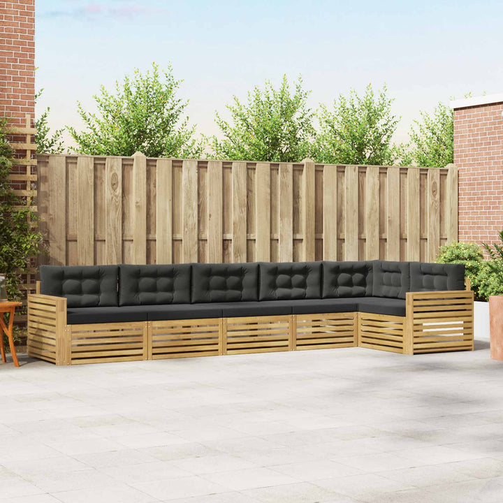 Udendørs sofagruppe 6 pcs Hvid og antracit 410 x 172,5 x 73 cm