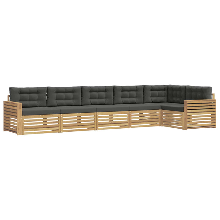 Udendørs sofagruppe 6 pcs Hvid og antracit 410 x 172,5 x 73 cm