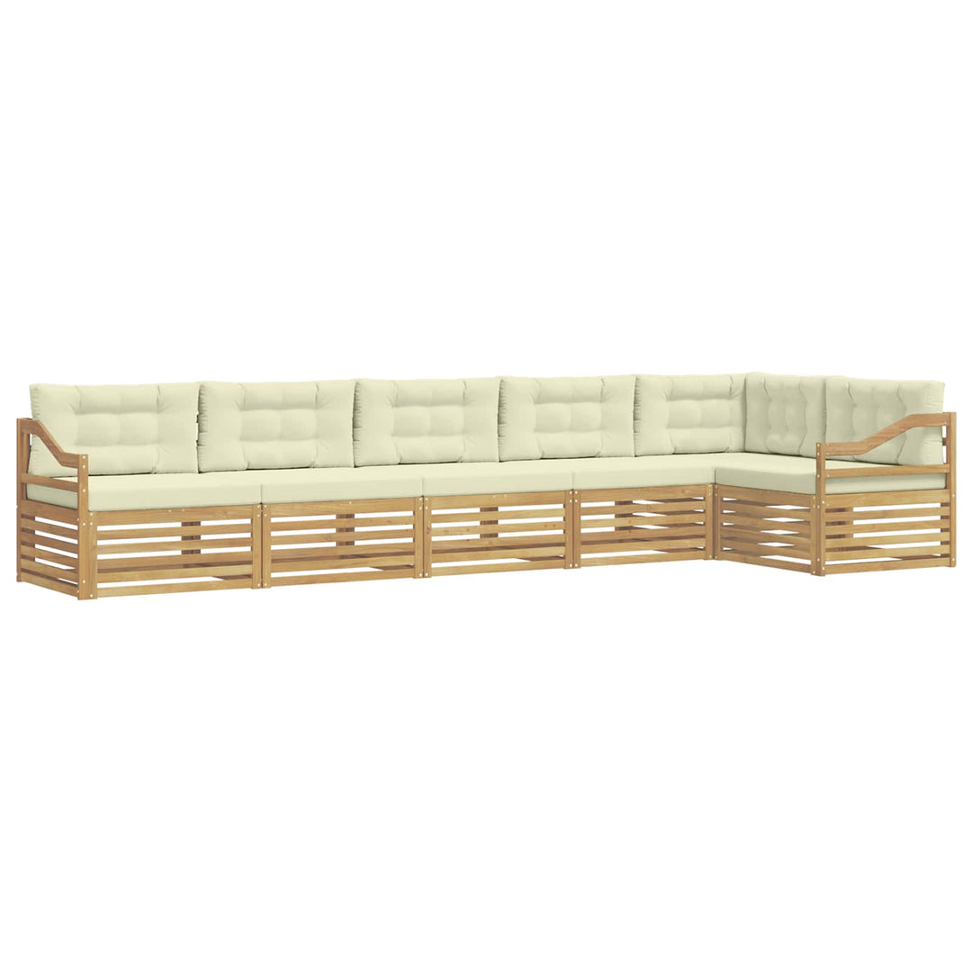 Udendørs sofagruppe 6 pcs Hvid og cremefarvet