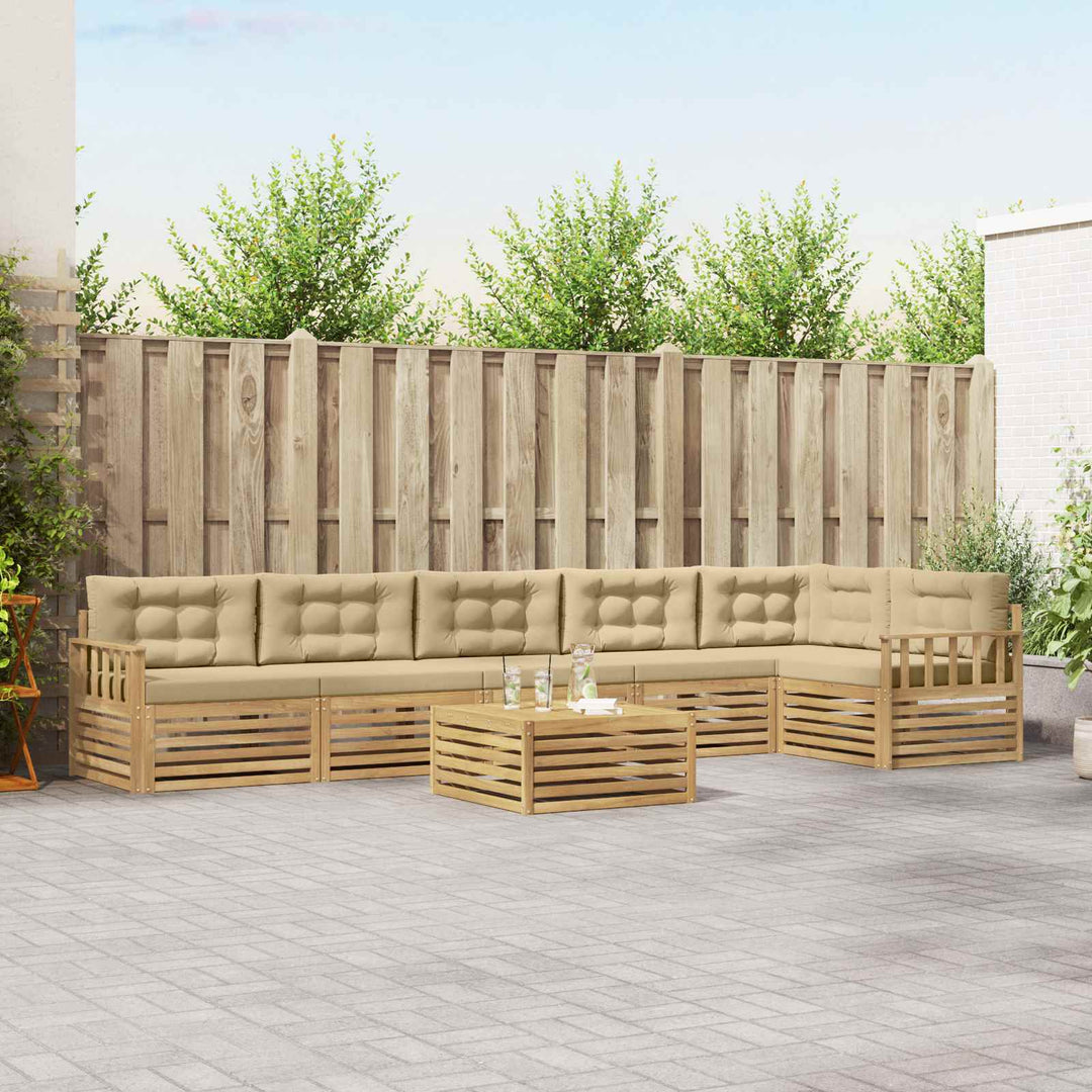 Udendørs sofagruppe 7 stk. Hvid og Beige