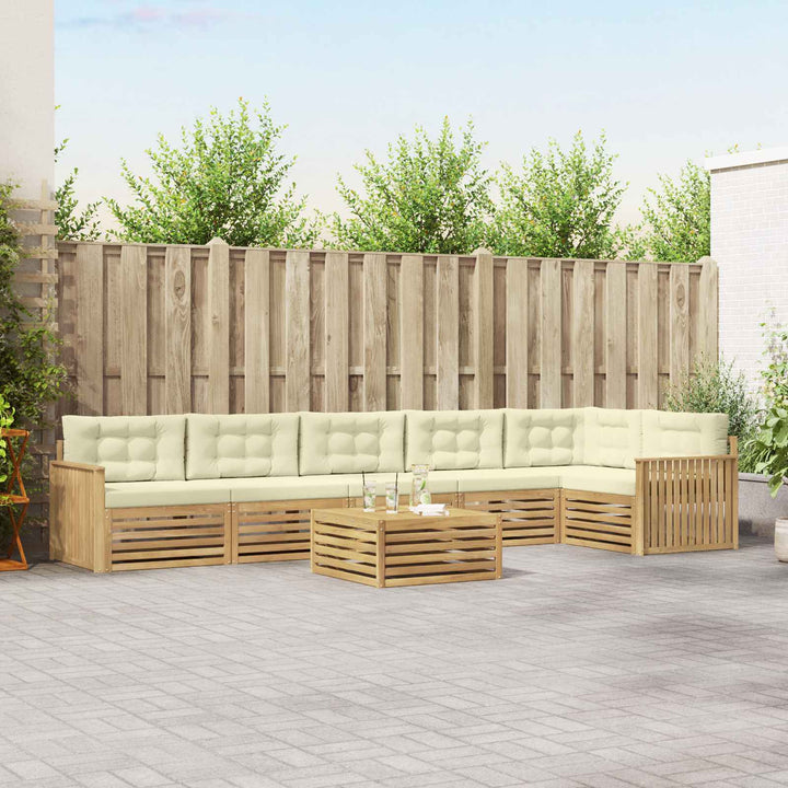 Udendørs sofagruppe 7 pcs Hvid og cremefarvet 79 x 79 x 37 cm