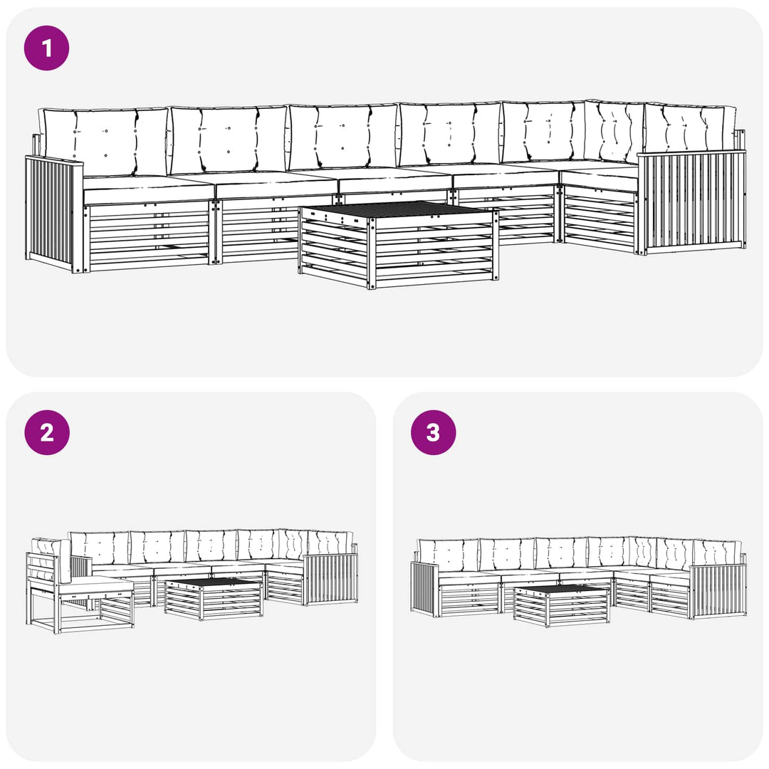 Udendørs sofagruppe 7 pcs Hvid og antracit 79 x 79 x 37 cm