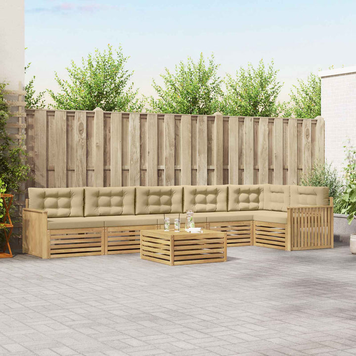 Udendørs sofagruppe 7 pcs Hvid og Beige 79 x 79 x 37 cm