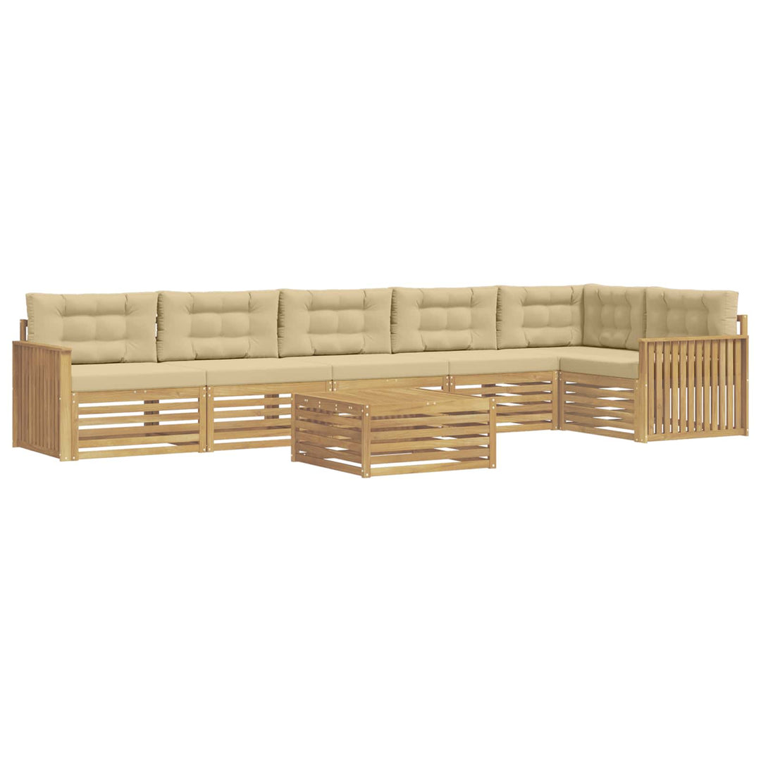 Udendørs sofagruppe 7 pcs Hvid og Beige 79 x 79 x 37 cm