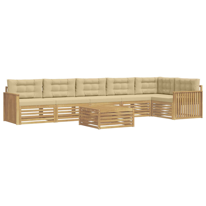 Udendørs sofagruppe 7 pcs Hvid og Beige 79 x 79 x 37 cm