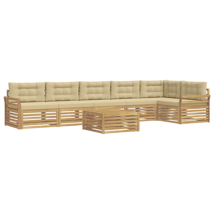 Udendørs sofagruppe 7 pcs Hvid og Beige 79 x 79 x 37 cm