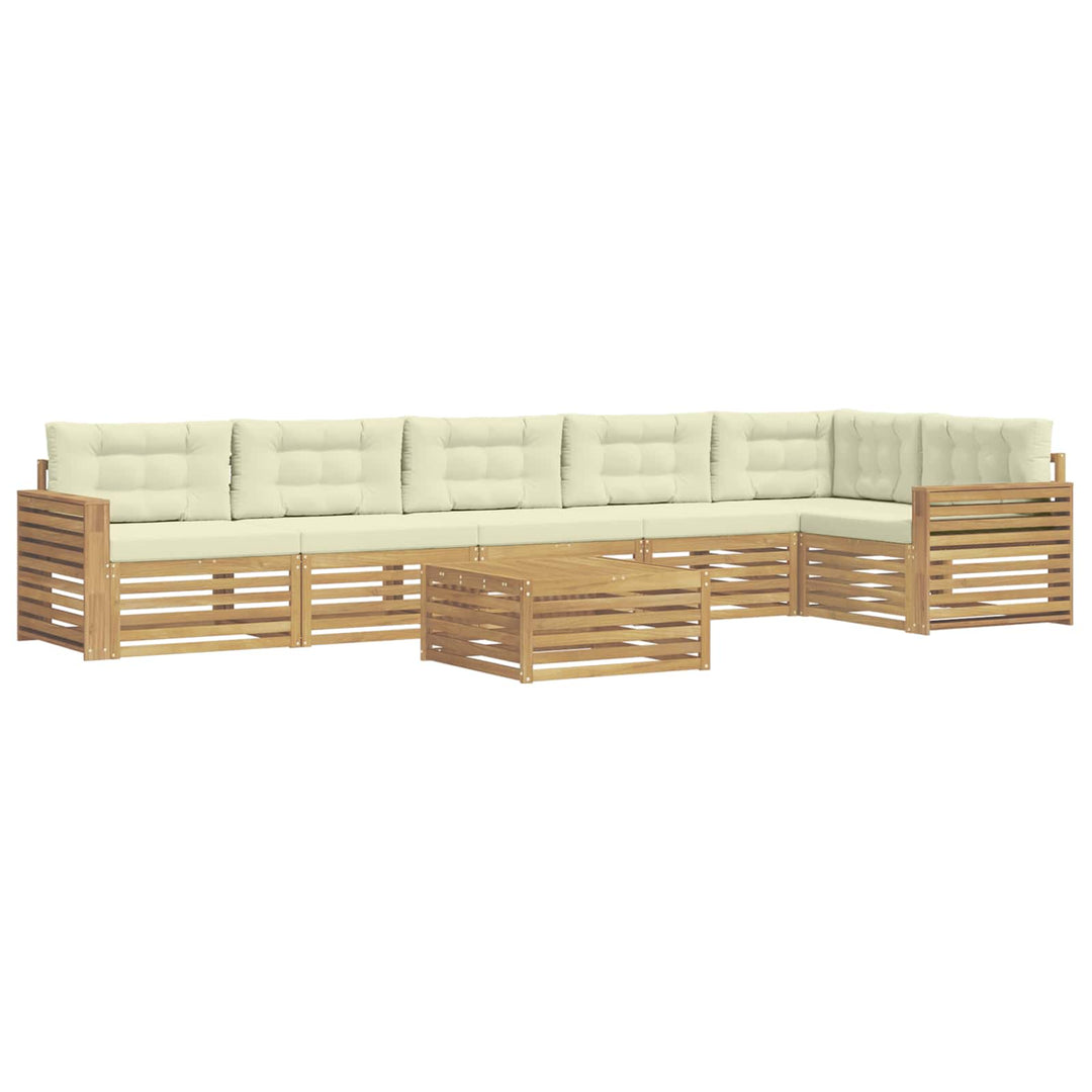 Udendørs sofagruppe 7 pcs Hvid og cremefarvet 79 x 79 x 37 cm