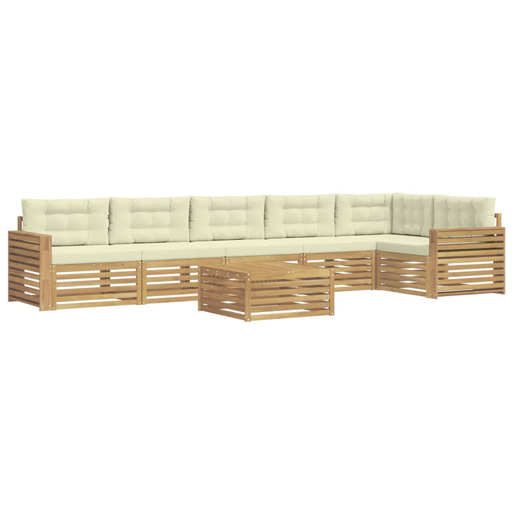 Udendørs sofagruppe 7 pcs Hvid og cremefarvet 79 x 79 x 37 cm