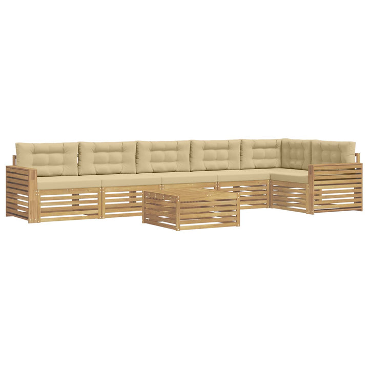 Udendørs sofagruppe 7 pcs Hvid og Beige 79 x 79 x 37 cm