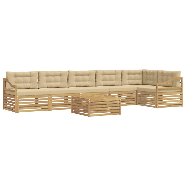 Udendørs sofagruppe 7 stk. Hvid og Beige Polyester