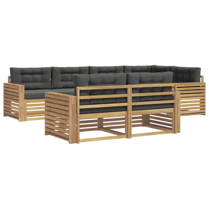 Udendørs sofagruppe 7 pcs Hvid og antracit 327 x 168,5 x 73 cm