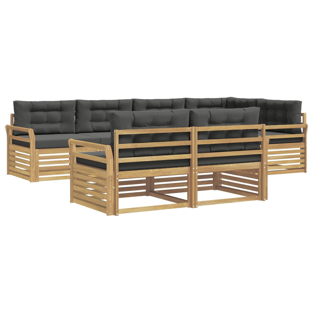 Udendørs sofagruppe 7 pcs Hvid og antracit 329 x 170,5 x 73 cm