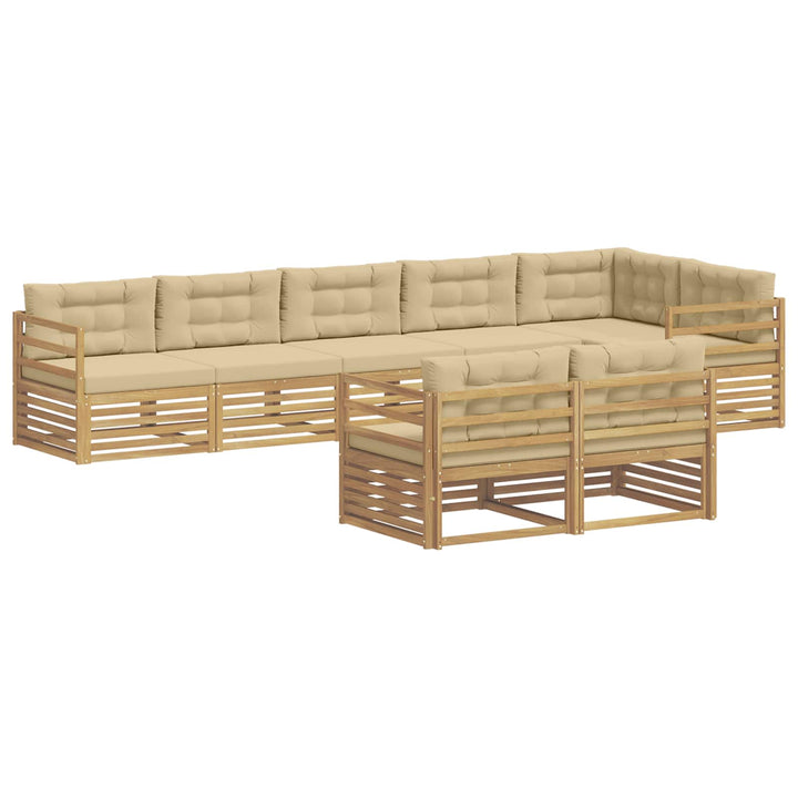 Udendørs sofagruppe 8 stk. Hvid og Beige Polyester