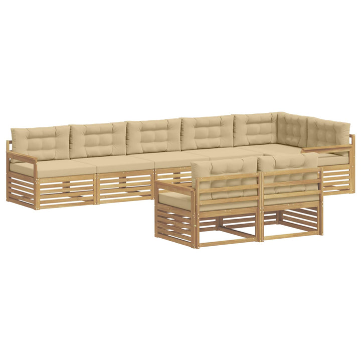 Udendørs sofagruppe 8 stk. Hvid og Beige Polyester