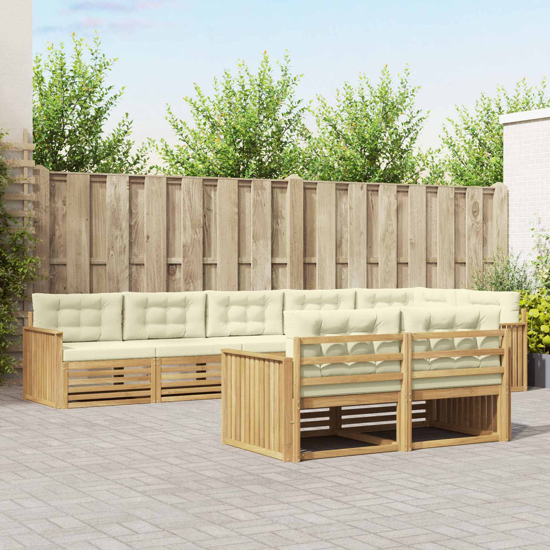 Udendørs sofagruppe 8 pcs Hvid og cremefarvet