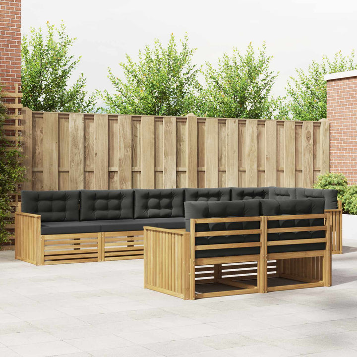 Udendørs sofagruppe 8 pcs Hvid og antracit 406 x 168,5 x 73 cm