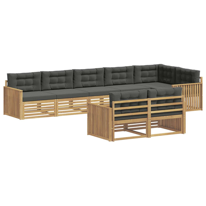 Udendørs sofagruppe 8 pcs Hvid og antracit 406 x 168,5 x 73 cm