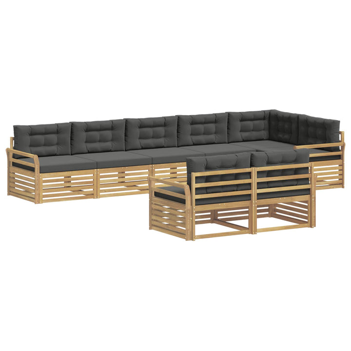 Udendørs sofagruppe 8 pcs Hvid og antracit 408 x 170,5 x 73 cm