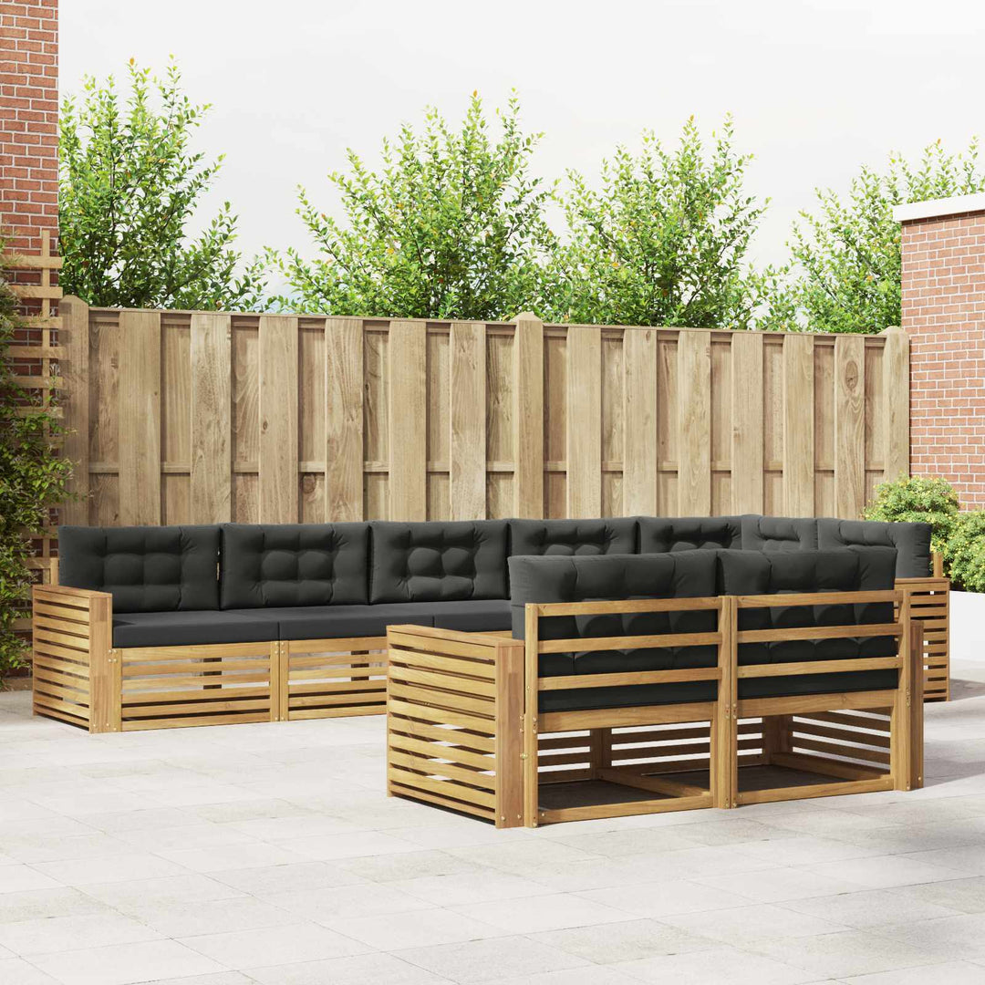 Udendørs sofagruppe 8 pcs Hvid og antracit 410 x 172,5 x 73 cm