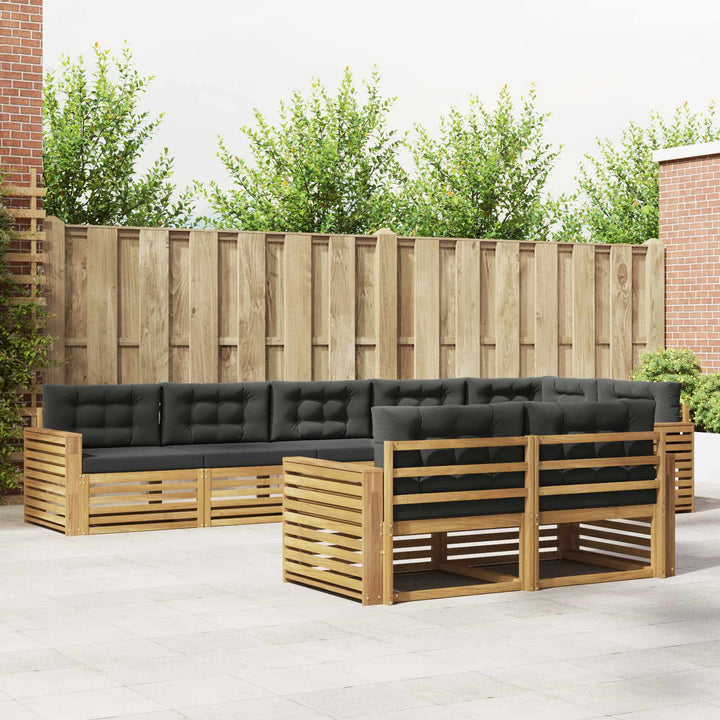 Udendørs sofagruppe 8 pcs Hvid og antracit 410 x 172,5 x 73 cm