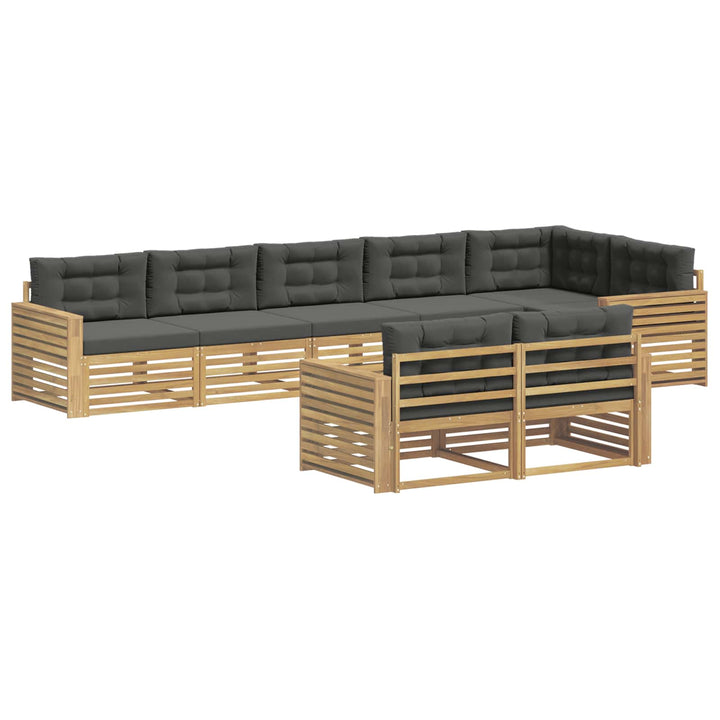 Udendørs sofagruppe 8 pcs Hvid og antracit 410 x 172,5 x 73 cm