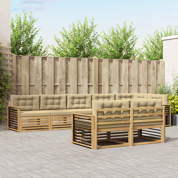 Udendørs sofagruppe 8 stk. Hvid og Beige Polyester