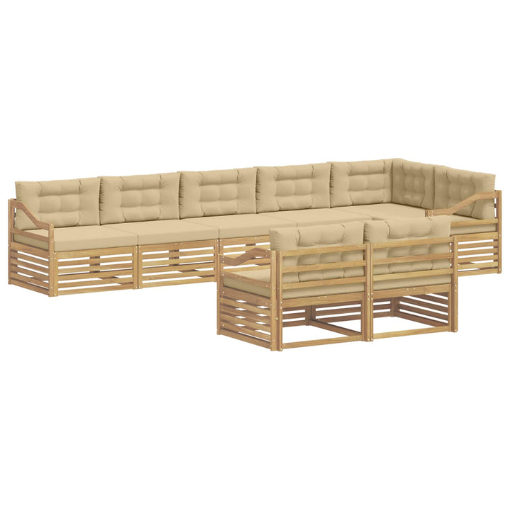 Udendørs sofagruppe 8 stk. Hvid og Beige Polyester