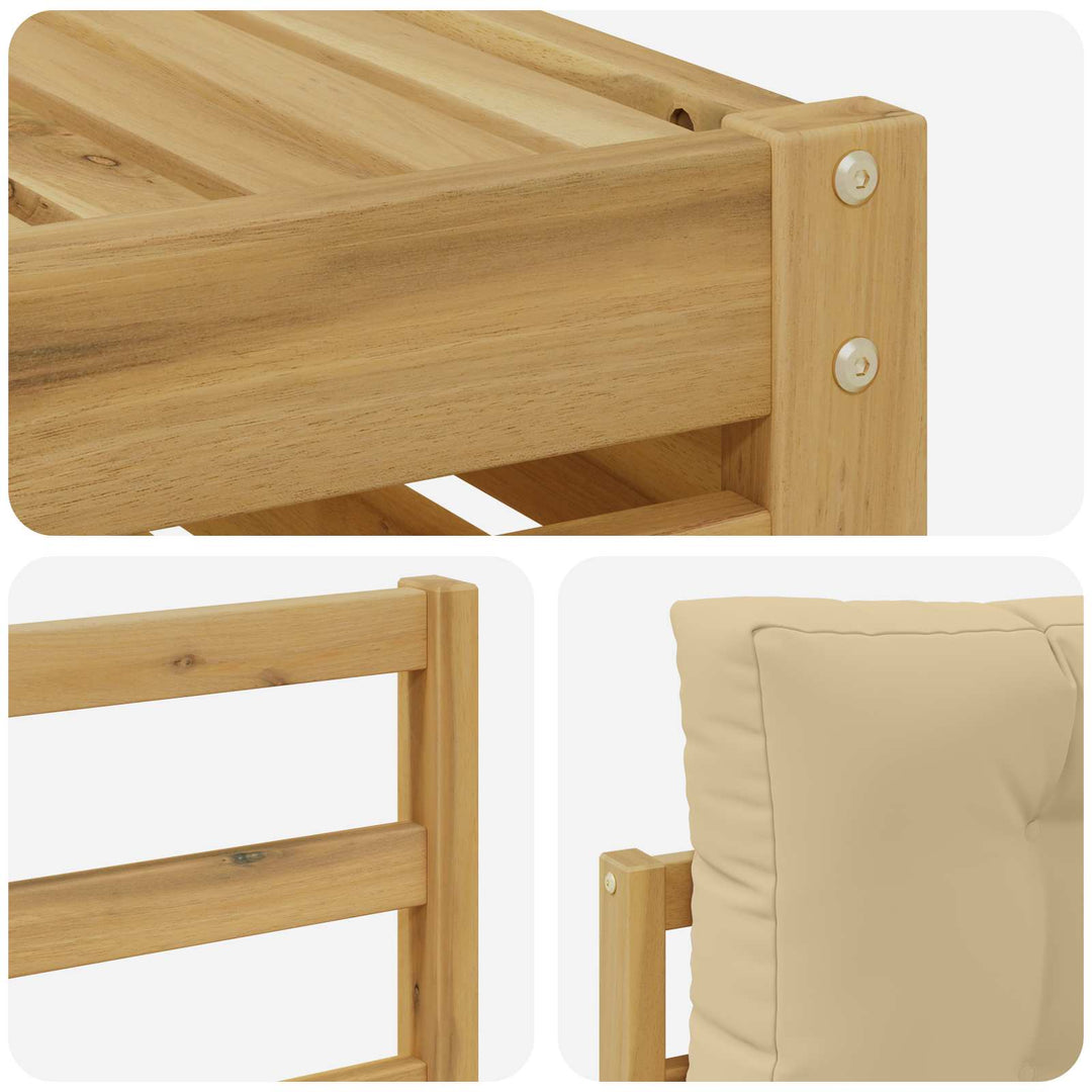 Udendørs sofagruppe 9 stk. Hvid og Beige