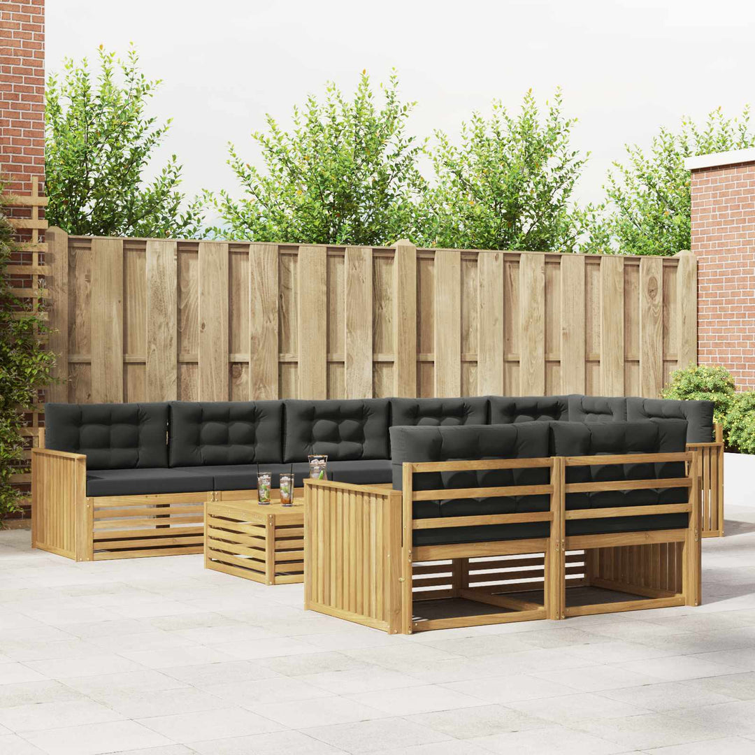 Udendørs sofagruppe 9 pcs Hvid og antracit 79 x 79 x 37 cm