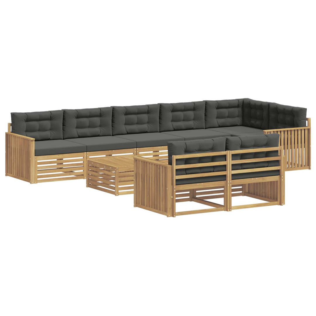 Udendørs sofagruppe 9 pcs Hvid og antracit 79 x 79 x 37 cm