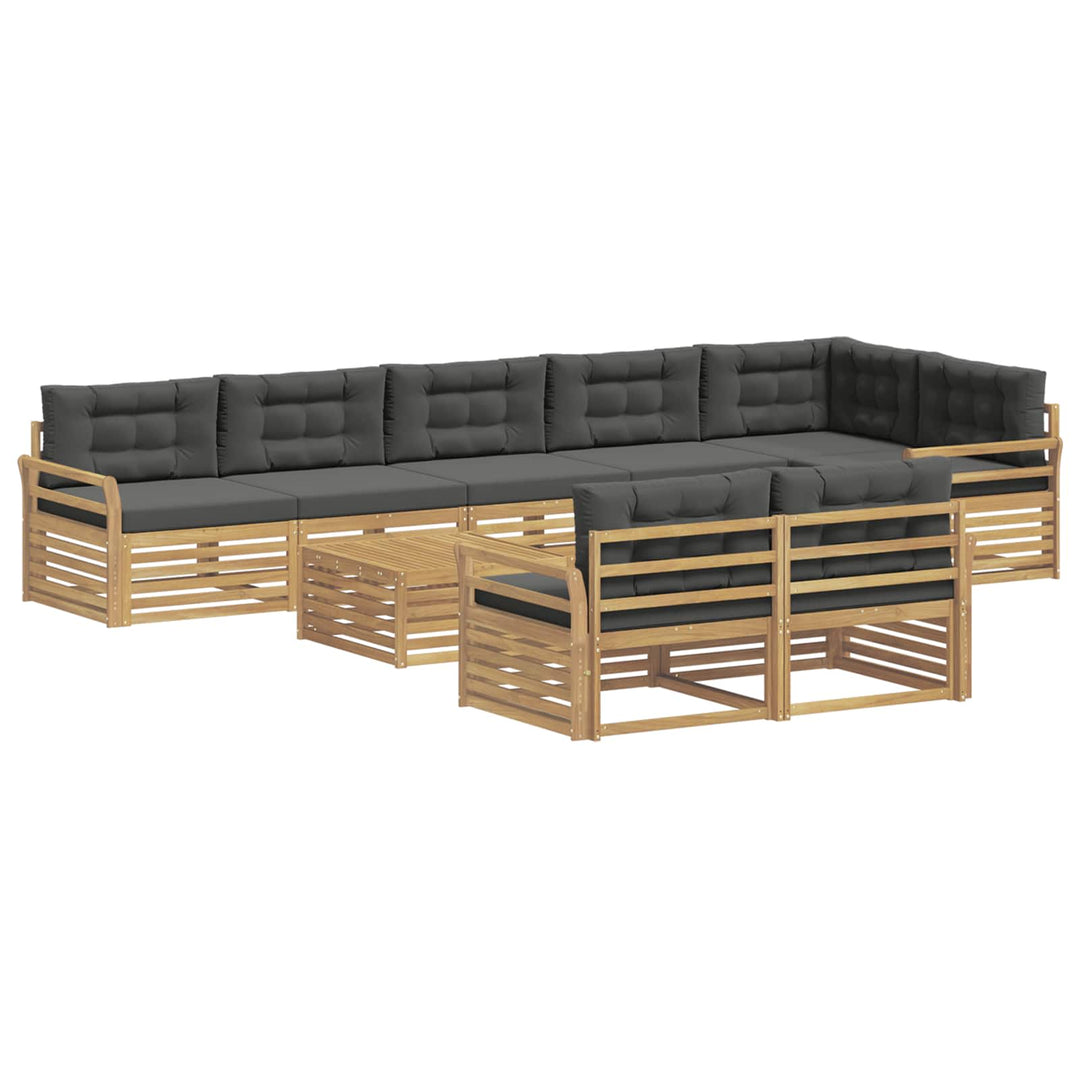 Udendørs sofagruppe 9 pcs Hvid og antracit 79 x 79 x 37 cm