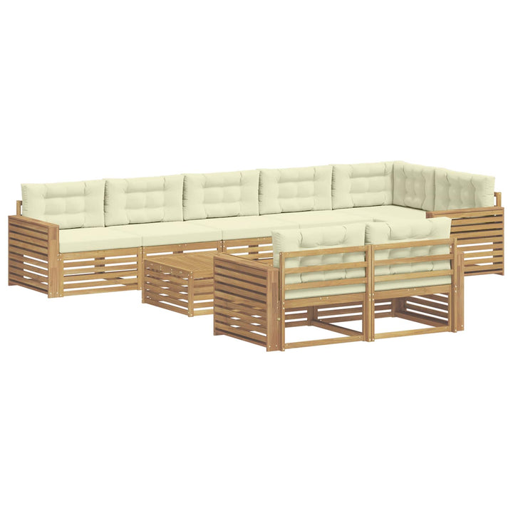 Udendørs sofagruppe 9 pcs Hvid og cremefarvet 79 x 79 x 37 cm