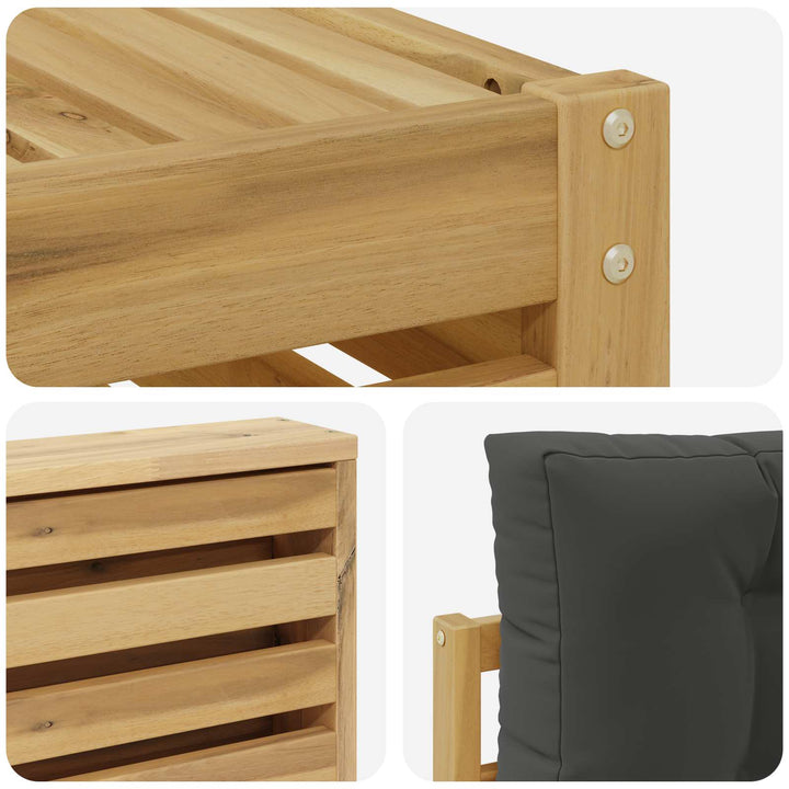 Udendørs sofagruppe 9 pcs Hvid og antracit 79 x 79 x 37 cm
