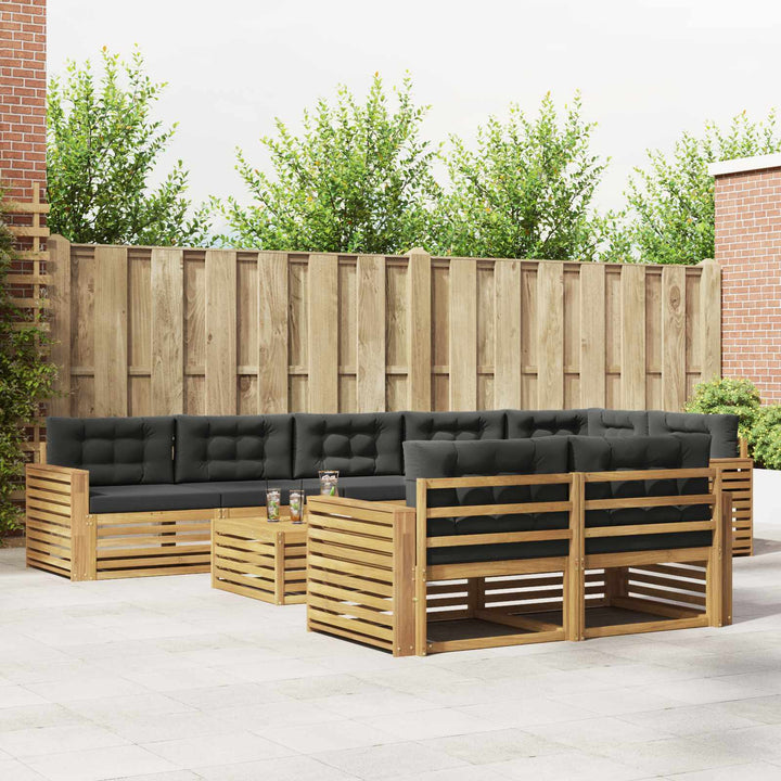 Udendørs sofagruppe 9 pcs Hvid og antracit 79 x 79 x 37 cm