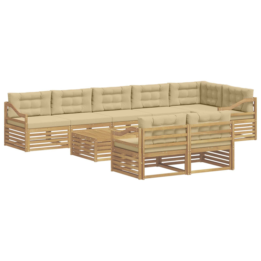Udendørs sofagruppe 9 stk. Hvid og Beige