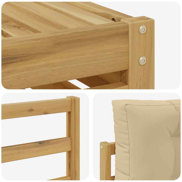 Udendørs sofagruppe 6 stk. Hvid og Beige Polyester
