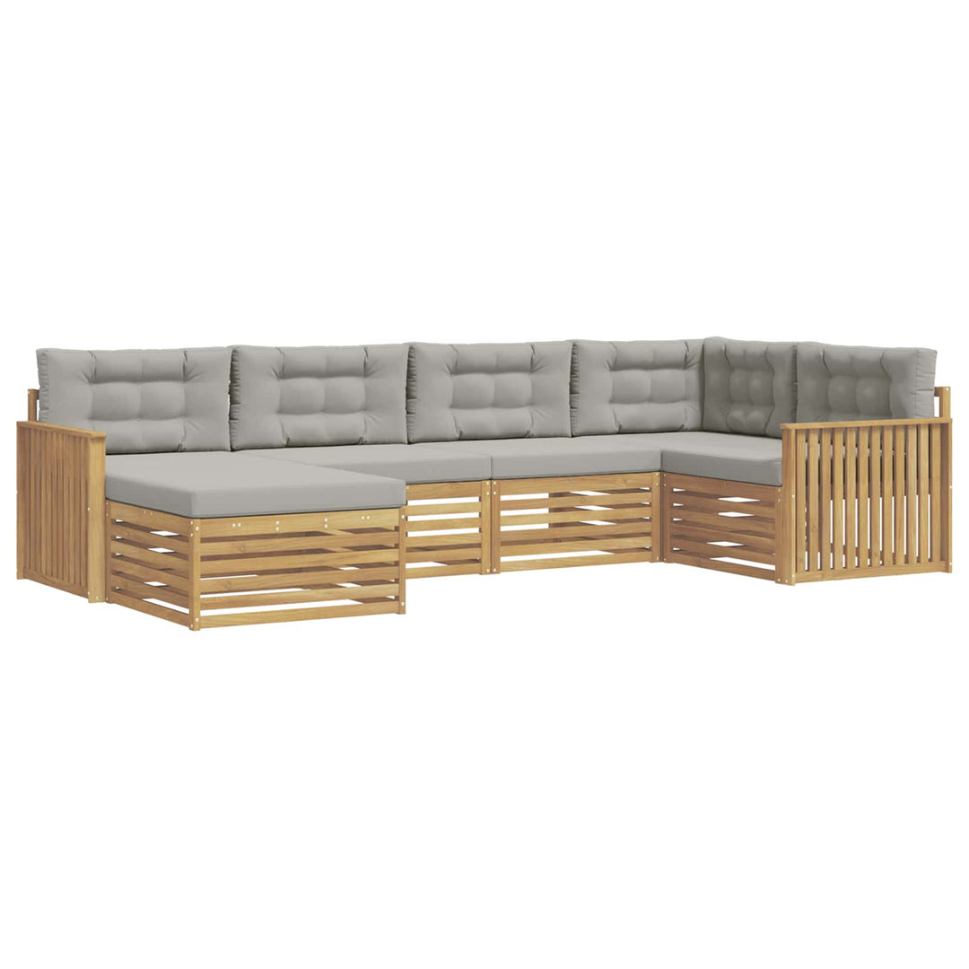 Udendørs sofagruppe 6 pcs Hvid og lysegrå 327 x 168,5 x 73 cm