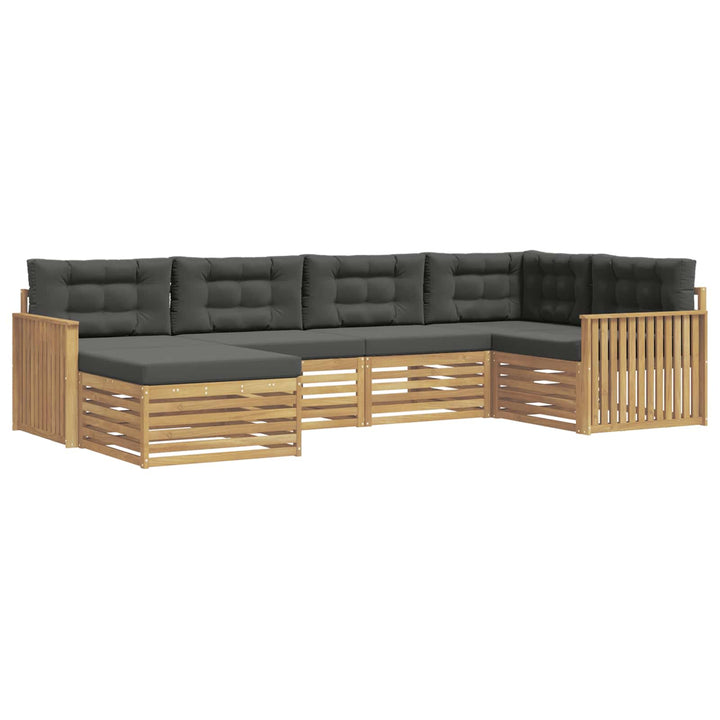 Udendørs sofagruppe 6 pcs Hvid og antracit 327 x 168,5 x 73 cm