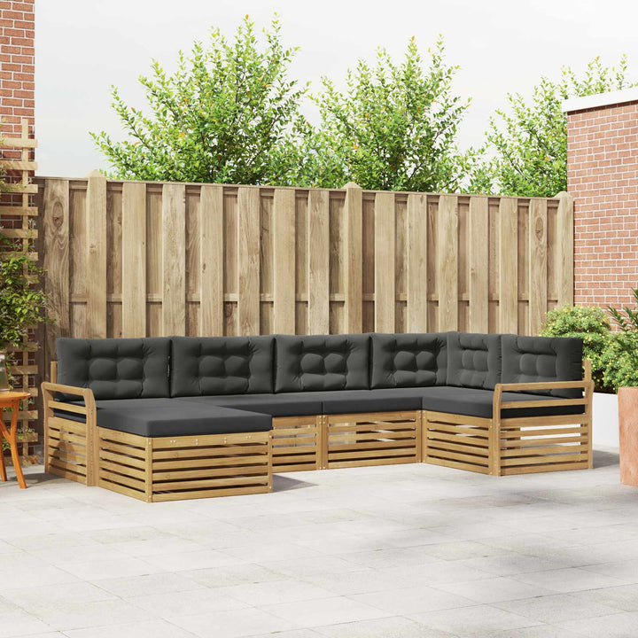 Udendørs sofagruppe 6 pcs Hvid og antracit 329 x 170,5 x 73 cm