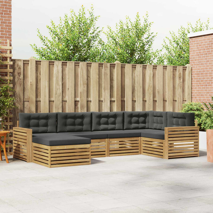 Udendørs sofagruppe 6 pcs Hvid og antracit 331 x 172,5 x 73 cm