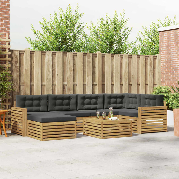 Udendørs sofagruppe 7 pcs Hvid og antracit